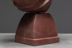 Andrea Grassi Involucro Red Marble Sculpture by Andrea Grassi Italy 1970s - 4698374