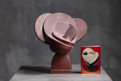 Andrea Grassi Involucro Red Marble Sculpture by Andrea Grassi Italy 1970s - 4698385