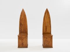 Andrea Salvetti Andrea Salvetti pair of neo gothic chairs solid pine 1994 - 4463612
