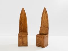Andrea Salvetti Andrea Salvetti pair of neo gothic chairs solid pine 1994 - 4463613