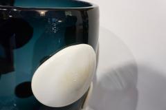 Andrea Zilio Andrea Zilio Monumental Avio Blue Murano Glass Modern Vase with White Polka Dots - 1254795