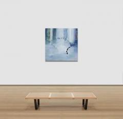 Andrei Petrov Brief Reply Square Large Abstract Landscape Painting in Blue - 3822728