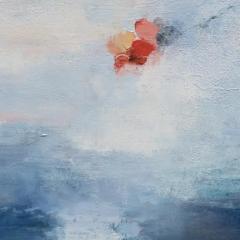 Andrei Petrov Exit Strategy Abstract Landscape Oil Painting with Blue Colors - 3822736