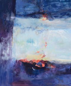Andrei Petrov Heart of the Sunrise Large Abstract Landscape Gestural Painting in Blue - 3816820
