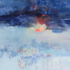 Andrei Petrov Heart of the Sunrise Large Abstract Landscape Gestural Painting in Blue - 3816889