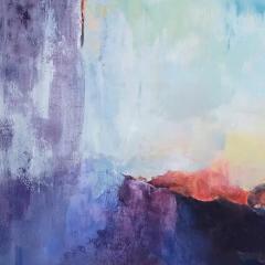 Andrei Petrov Heart of the Sunrise Large Abstract Landscape Gestural Painting in Blue - 3816890