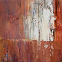 Andrei Petrov Peeping Tom Long Abstract Landscape Oil Painting with Orange and Rust Colors - 3814747