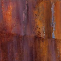 Andrei Petrov Peeping Tom Long Abstract Landscape Oil Painting with Orange and Rust Colors - 3814748