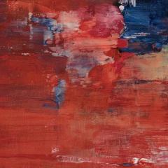 Andrei Petrov Rapid Response Horizontal Abstract Landscape Painting in Red and Blue - 3819086