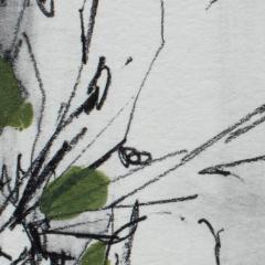 Andrei Petrov Safe Flight Ink and Watercolor Abstract Painting With Green and Gray Colors - 3814753