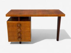 Andrew Szoeke Andrew Szoeke Satinwood Oak Writing Desk and Chair USA 1950s - 4387665