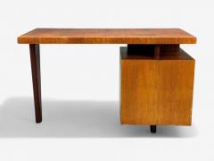 Andrew Szoeke Andrew Szoeke Satinwood Oak Writing Desk and Chair USA 1950s - 4387673
