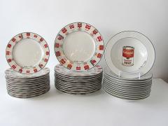 Andy Warhol Set of 24 Place Settings Andy Warhol White Campbells Soup Dinnerware - 4644615