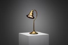 Aneta Belysning AB Jan Wickelgren Curved Brass Table Lamp for Aneta Belysning AB Sweden 1970s - 3142721