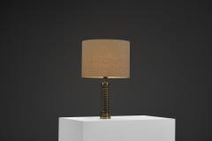Aneta Belysning AB Swedish Brass Spiral Table Lamp by Aneta Sweden ca 1950s - 4691879