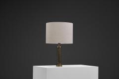 Aneta Belysning AB Swedish Brass Spiral Table Lamp by Aneta Sweden ca 1950s - 4691899