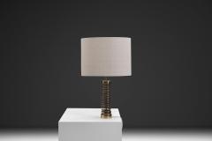 Aneta Belysning AB Swedish Brass Spiral Table Lamp by Aneta Sweden ca 1950s - 4691901