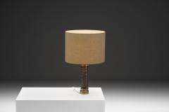Aneta Belysning AB Swedish Brass Spiral Table Lamp by Aneta Sweden ca 1950s - 4691902