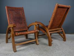 Angel Pazmino c1970 Angel I Pazmino Saddle Leather Highback Folding Chair Ecuador - 2243812