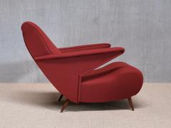 Angelo Banfi Important Angelo Banfi Reclining Armchair in Dedar Wool and Walnut Italy 1944 - 4328062