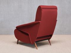 Angelo Banfi Important Angelo Banfi Reclining Armchair in Dedar Wool and Walnut Italy 1944 - 4328067