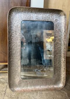 Angelo Bragalini Hammered Nickel Plated Copper Mirror by Angelo Bragalini Italy 1960 - 4540974
