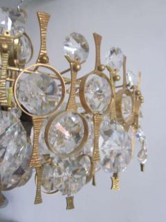 Angelo Brotto 2 Handmade Italian Midcentury Gilt Bronze Crystal Chandeliers Angelo Brotto - 1707826