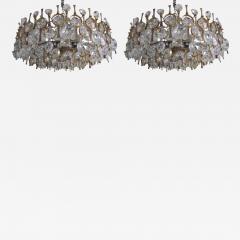 Angelo Brotto 2 Handmade Italian Midcentury Gilt Bronze Crystal Chandeliers Angelo Brotto - 1711531