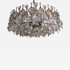 Angelo Brotto 2 Handmade Italian Midcentury Gilt Bronze Crystal Chandeliers Angelo Brotto - 1711532