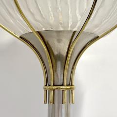 Angelo Brotto Angelo Brotto Italian Vintage Crystal Murano Glass Globe Nickel Brass Floor Lamp - 3253989