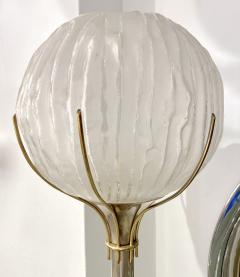 Angelo Brotto Angelo Brotto Italian Vintage Crystal Murano Glass Globe Nickel Brass Floor Lamp - 3253992