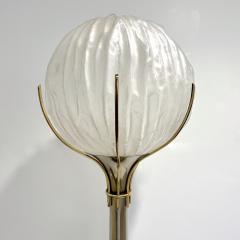Angelo Brotto Angelo Brotto Italian Vintage Crystal Murano Glass Globe Nickel Brass Floor Lamp - 3253998