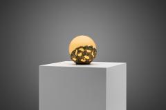 Angelo Brotto Angelo Brotto Natalia Brass and Glass Table Lamp for Esperia Italy 1970s - 4105263