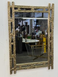 Angelo Brotto Angelo Brotto Sculptural Brass Mirror Italy 1970s - 4497846