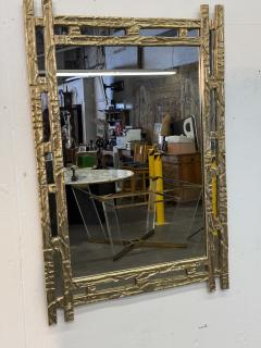 Angelo Brotto Angelo Brotto Sculptural Brass Mirror Italy 1970s - 4497848