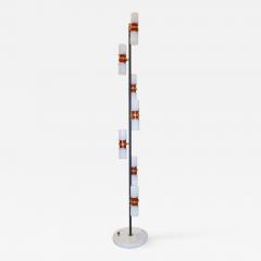 Angelo Brotto Angelo Brotto for Esperia 1960s Italian Black White Red Modern Floor Lamp - 1123430