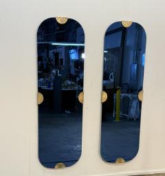 Angelo Brotto Blue Glass Wall Mirror by Angelo Brotto Italy 1970s - 4484332