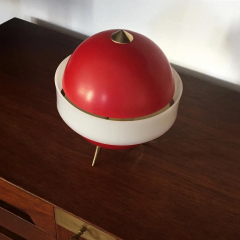 Angelo Brotto Italian Mid Century Red Table Lamp Lumino by Angelo Brotto for Esperia 1950s - 2599766