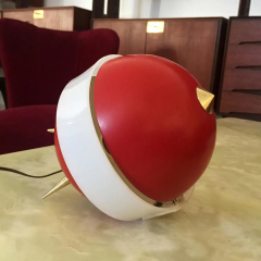 Angelo Brotto Italian Mid Century Red Table Lamp Lumino by Angelo Brotto for Esperia 1950s - 2599769