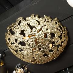 Angelo Brotto Mid Century Modern Free Form Cast Brass Meteorite Flush Mount by Angelo Brotto - 2551381