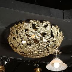 Angelo Brotto Mid Century Modern Free Form Cast Brass Meteorite Flush Mount by Angelo Brotto - 2659777
