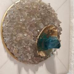 Angelo Brotto Mid Century crystal and brass wall sconce by Angelo Brotto 1914 2002  - 3556858
