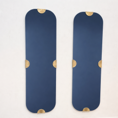 Angelo Brotto Pair of Blue Glass Wall Mirrors by Angelo Brotto Italy 1970s - 4479944