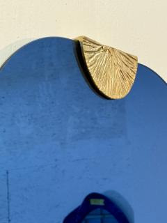 Angelo Brotto Pair of Blue Glass Wall Mirrors by Angelo Brotto Italy 1970s - 4479945