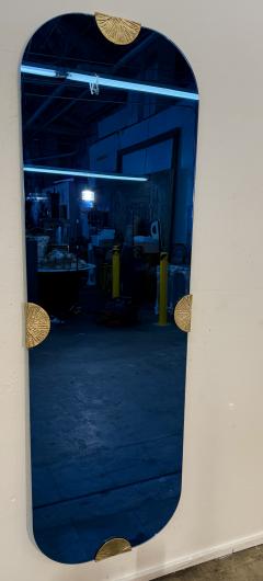 Angelo Brotto Pair of Blue Glass Wall Mirrors by Angelo Brotto Italy 1970s - 4479948