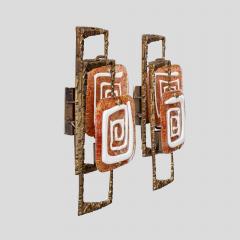 Angelo Brotto Pair of sculptural wall lights by Angelo Brotto for Esperia - 4349283