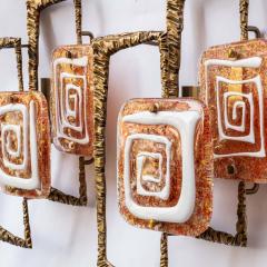 Angelo Brotto Pair of sculptural wall lights by Angelo Brotto for Esperia - 4349285