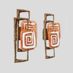 Angelo Brotto Pair of sculptural wall lights by Angelo Brotto for Esperia - 4349287