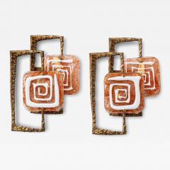 Angelo Brotto Pair of sculptural wall lights by Angelo Brotto for Esperia - 4351236