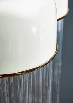 Angelo Brotto Vintage Angelo Brotto for Esperia Chandelier in Enameled Metal with Glass Rods - 4721899